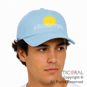 SOMBRERO GORRA ARGENTINA CELESTE CON SOL x 1